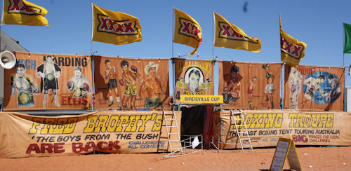 fred brophy's boxing troup tent